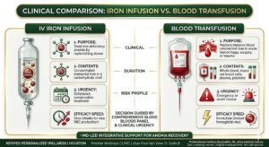 Iron Infusion vs Blood Transfusion - Revived Clinic in Houston - difference between infusion and transfusion