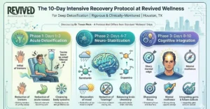 10-Day Intensive Recovery Protocol at Revived Wellness with NAD+ Infographic
